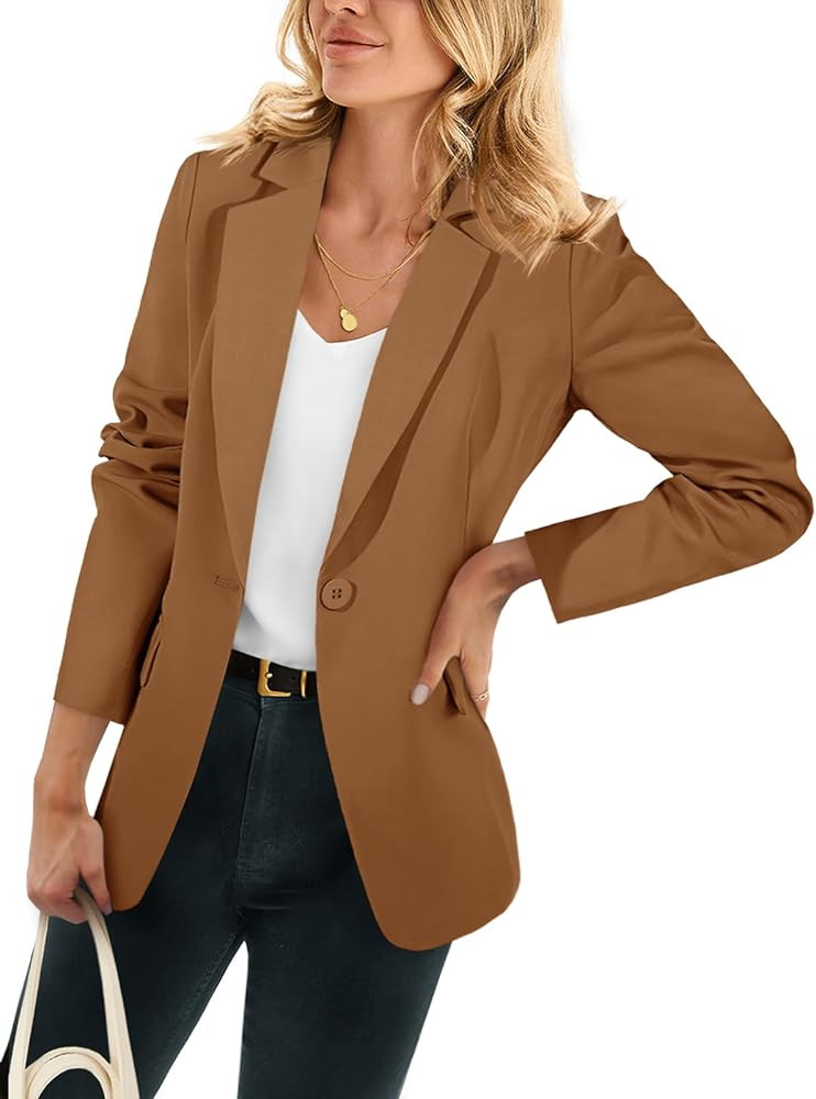 Cicy Bell Womens Casual Blazers Open Front Long Sleeve Work Office Suit Jackets Blazer | Amazon (US)