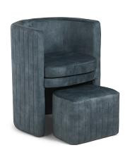 24x30 Barrel Chair With Nested Half Moon Ottoman | TJ Maxx