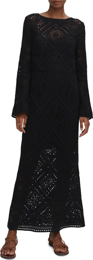 MANGO Crochet Long Sleeve Maxi Dress | Nordstrom | Nordstrom