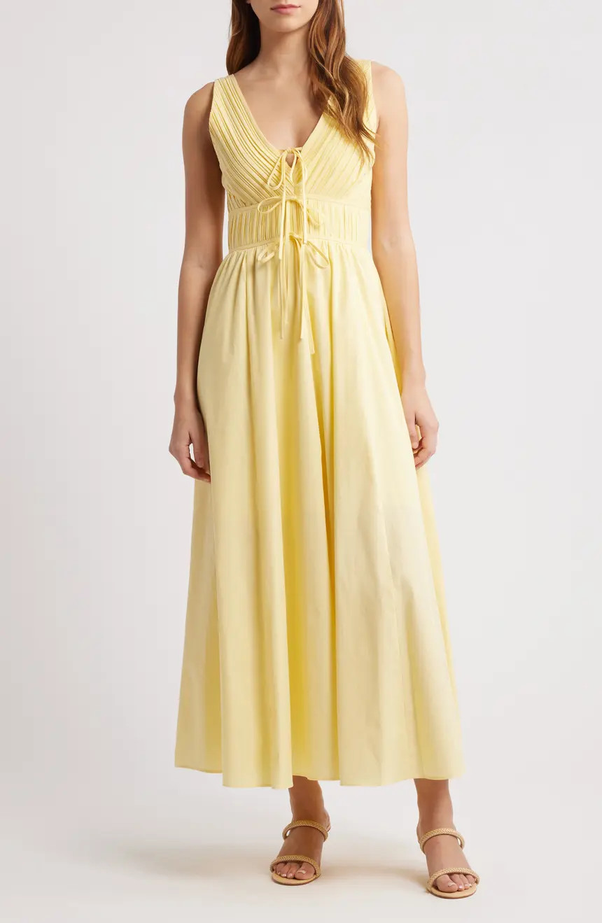 Tie Front Sleeveless Flare Maxi Dress | Nordstrom