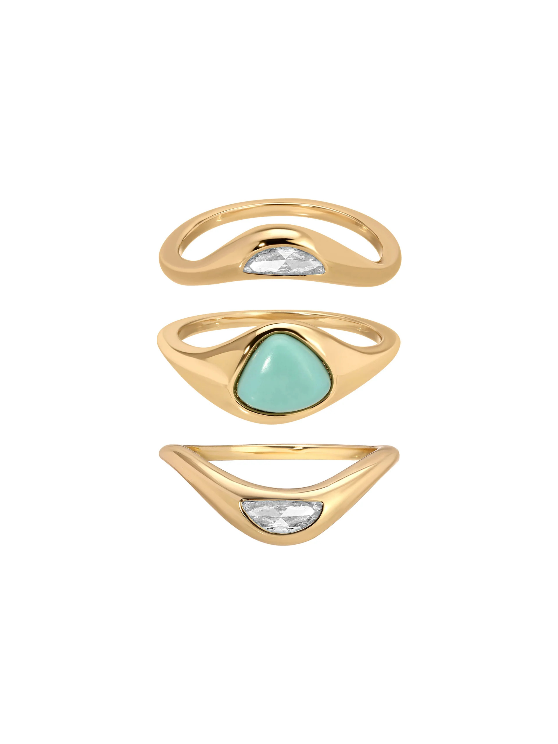 Turquoise Solstice Ring Stack | Ettika