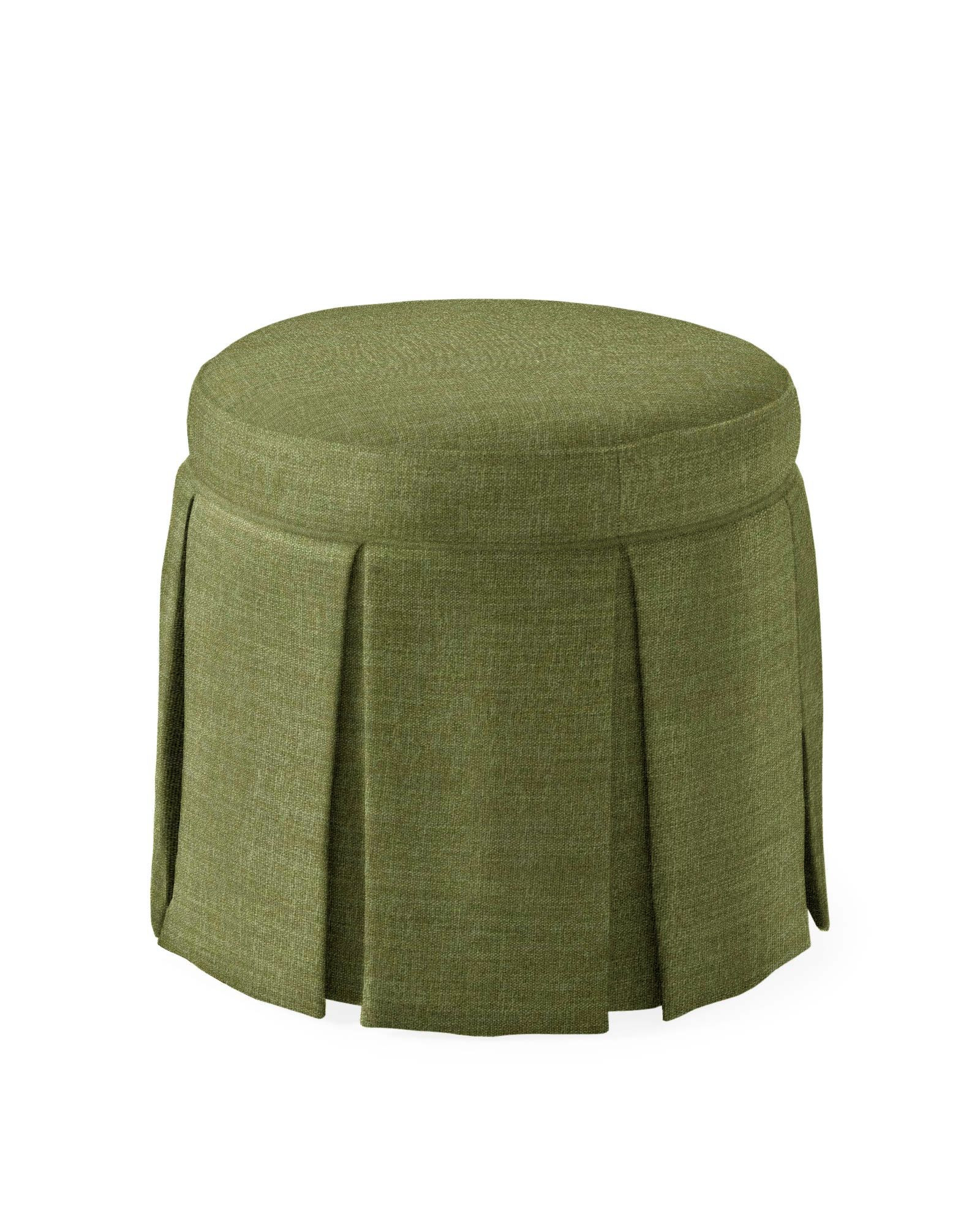 Harrison Round Stool - Skirted | Serena and Lily