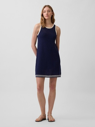 100% Cotton Crochet Mini Dress | Gap (US)