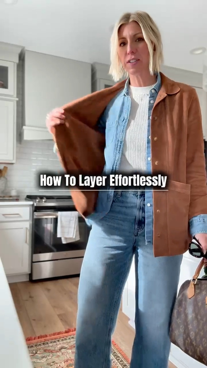How to layer effortlessly:
Unbutton your denim shirt and wear it like a cardigan. Layer with a chic suede jacket + pair with jeans to get the Ralph Lauren look. 

#LTKOver40 #LTKStyleTip #LTKSeasonal