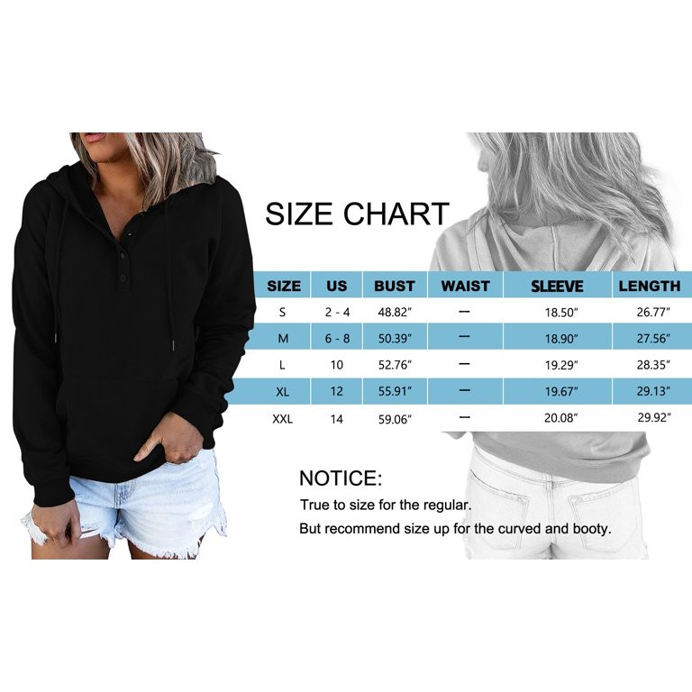 MOSHU Half Boutton Womens Hoodies Drawstring Hooded Sweatshirts for Woman With Pocket | Walmart (US)