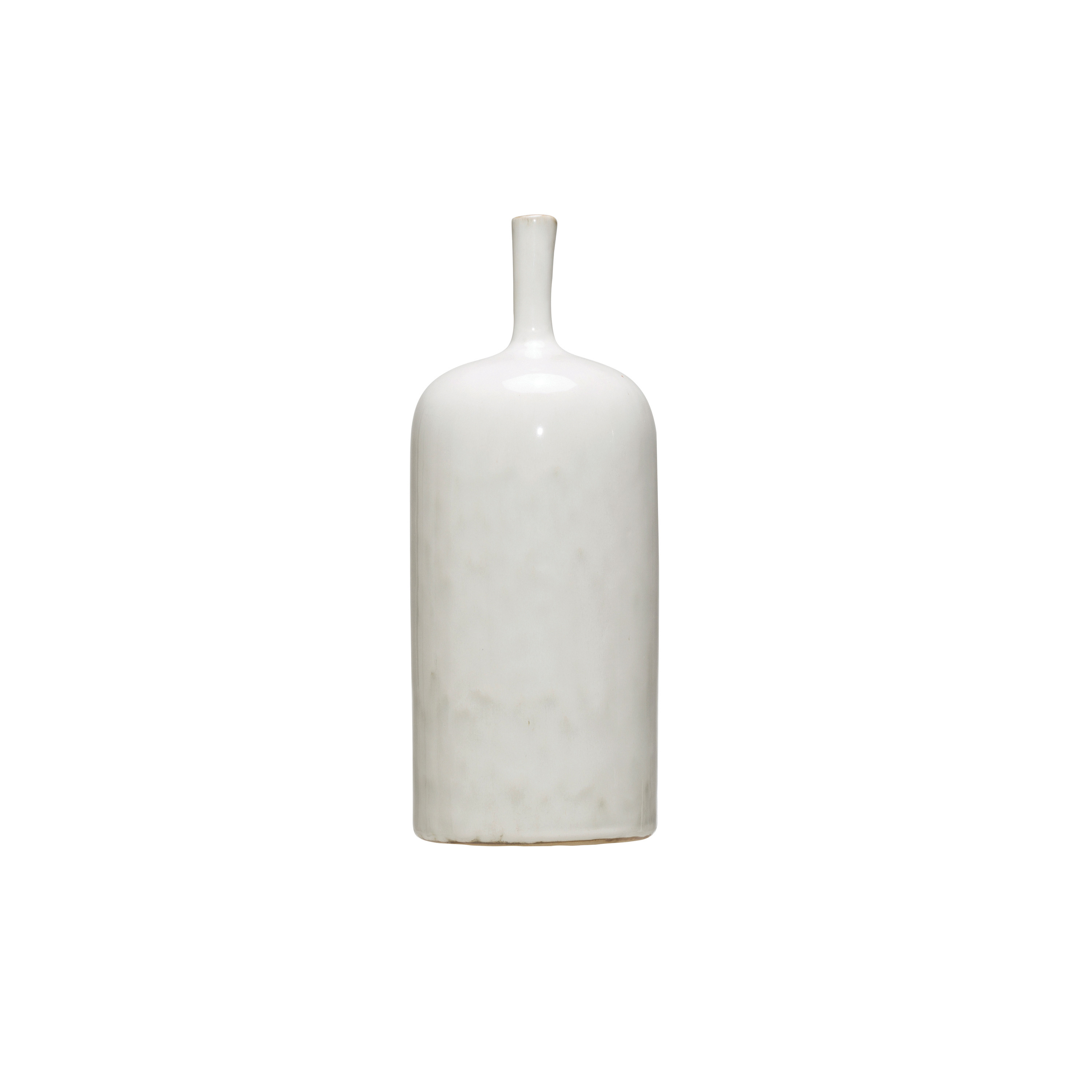 Large Round Stoneware Vase with Reactive Glaze, White - Creative Co-Op | Havenly | Havenly