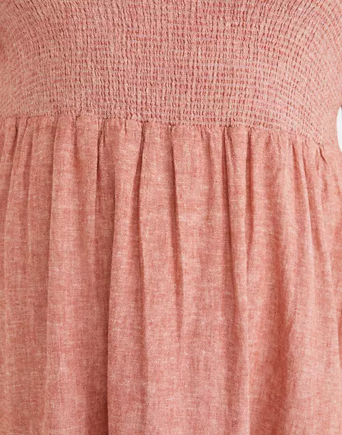 Plus Linen-Blend Lucie Smocked Midi Dress | Madewell
