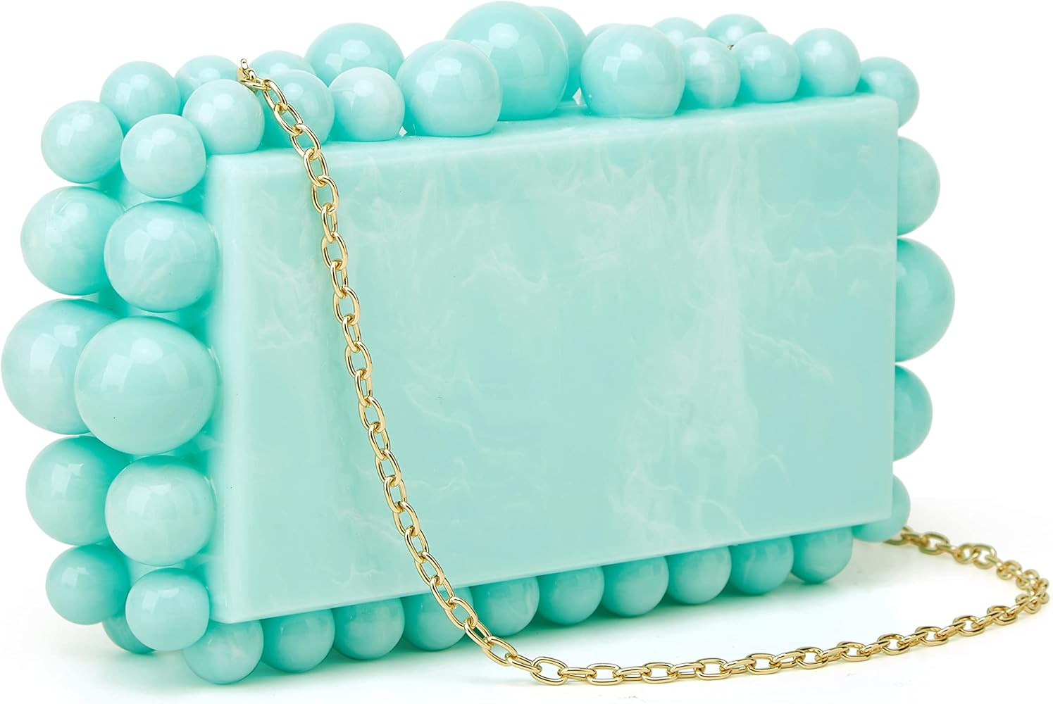 URAWOW Acrylic Evening Handbag Beads Bag for Women Graceful Shoulder Bag Satchel Marble Clutch Pu... | Amazon (US)