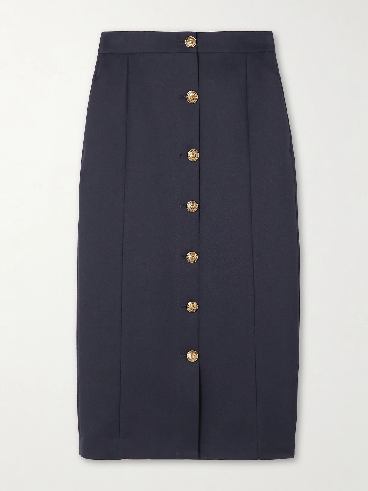 Golden Goose - Appliquéd Gabardine Midi Skirt - Blue | NET-A-PORTER (US)