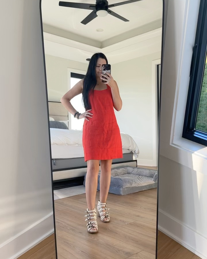 Loving this red dress from Madewell! Perfect for a day out, easy work outfit, or more casual wedding guest dress. Can be dressed up or down. I’m in size 2 for reference. My shoes are from FreeBird size 7. Super comfy, but I did have to had some stickies at the top for my heel. Added some jewelry from Louis Vuitton and Kinsley Armelle. 

Chic western wear, wedding guest best dress, summer outfit, festive outfit, 4th of July outfit, little red dress, mini red dress 

#LTKVideo #LTKWedding #LTKStyleTip