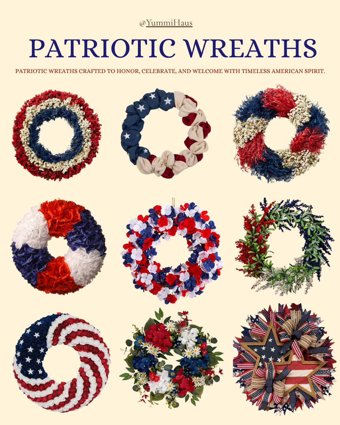 Stars, stripes, and seasonal charm. Any of these beautiful Patriotic Wreaths is perfect for welcoming guests with a bold touch of red, white, and blue for the summer season. 

 #LTKSeasonal #LTKHome