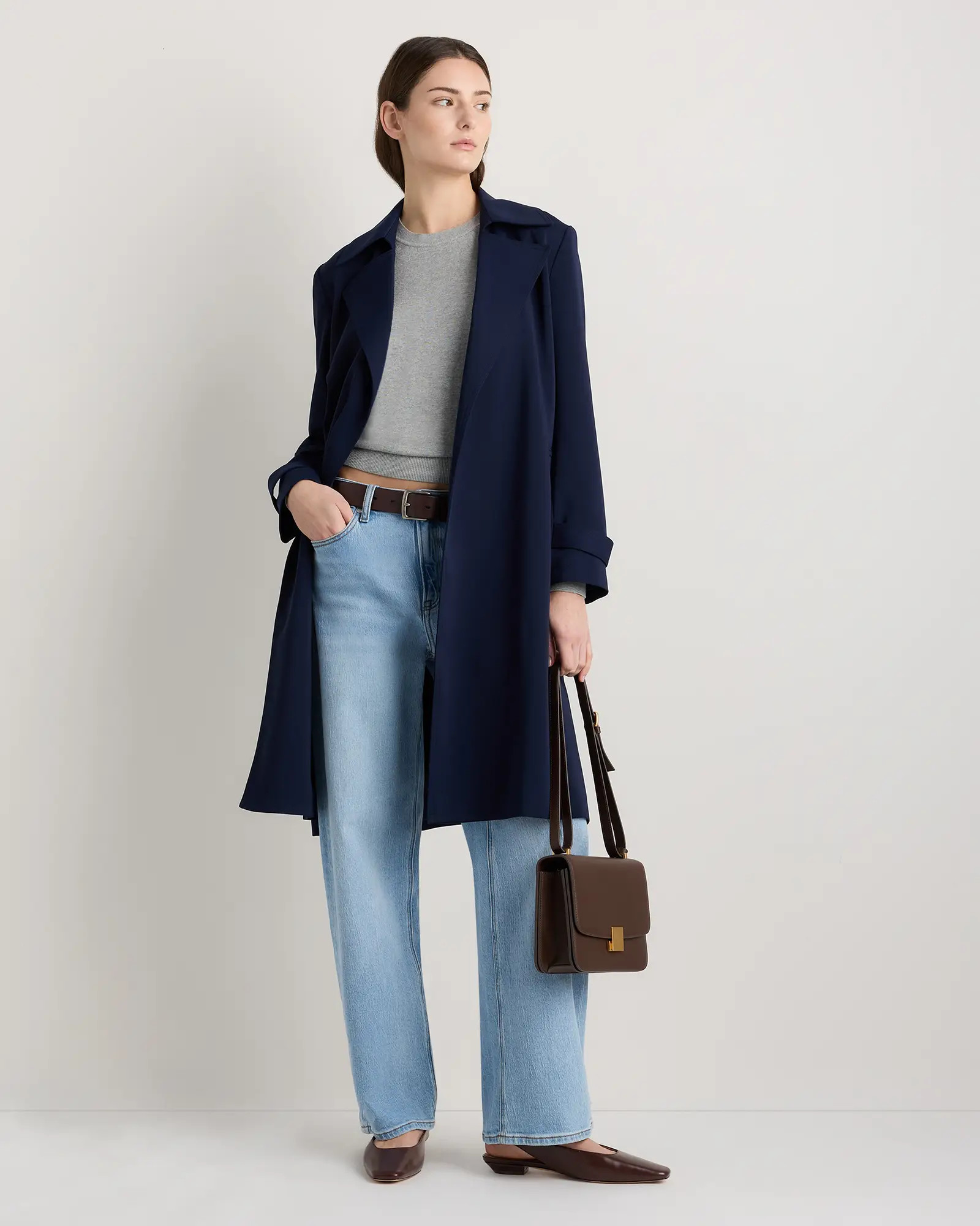 Stretch Crepe Trench Coat | Quince