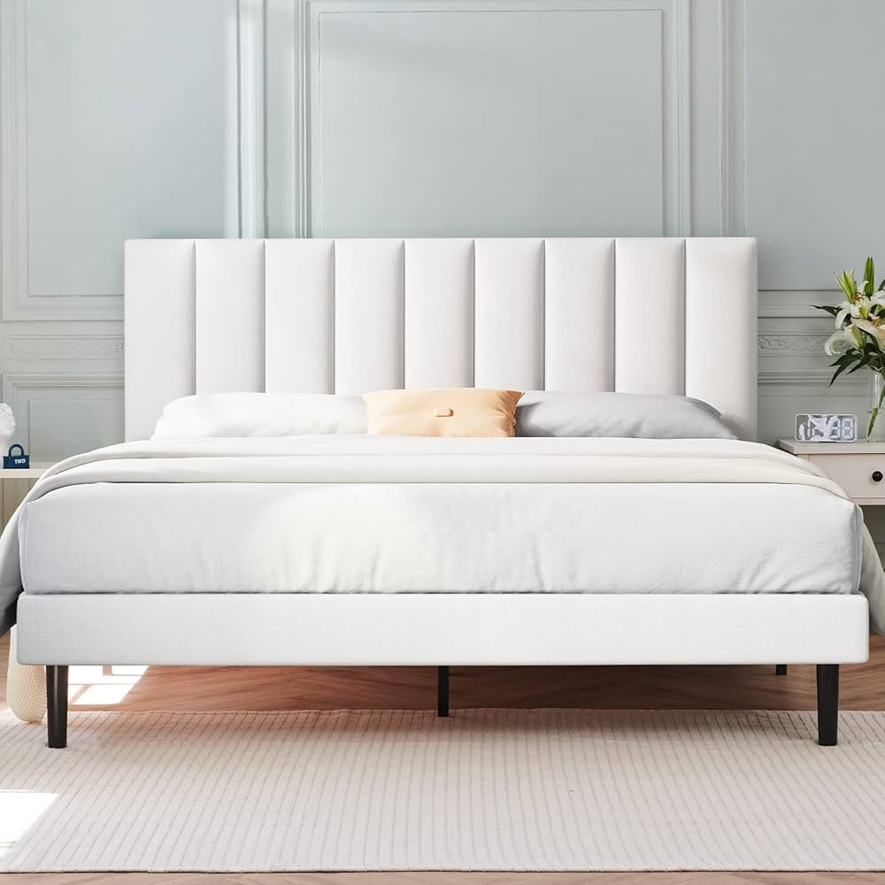 Queen Bed Frame, Molblly Bed Frame Queen with Upholstered Headboard, Platform Bed Frame Queen wit... | Amazon (CA)