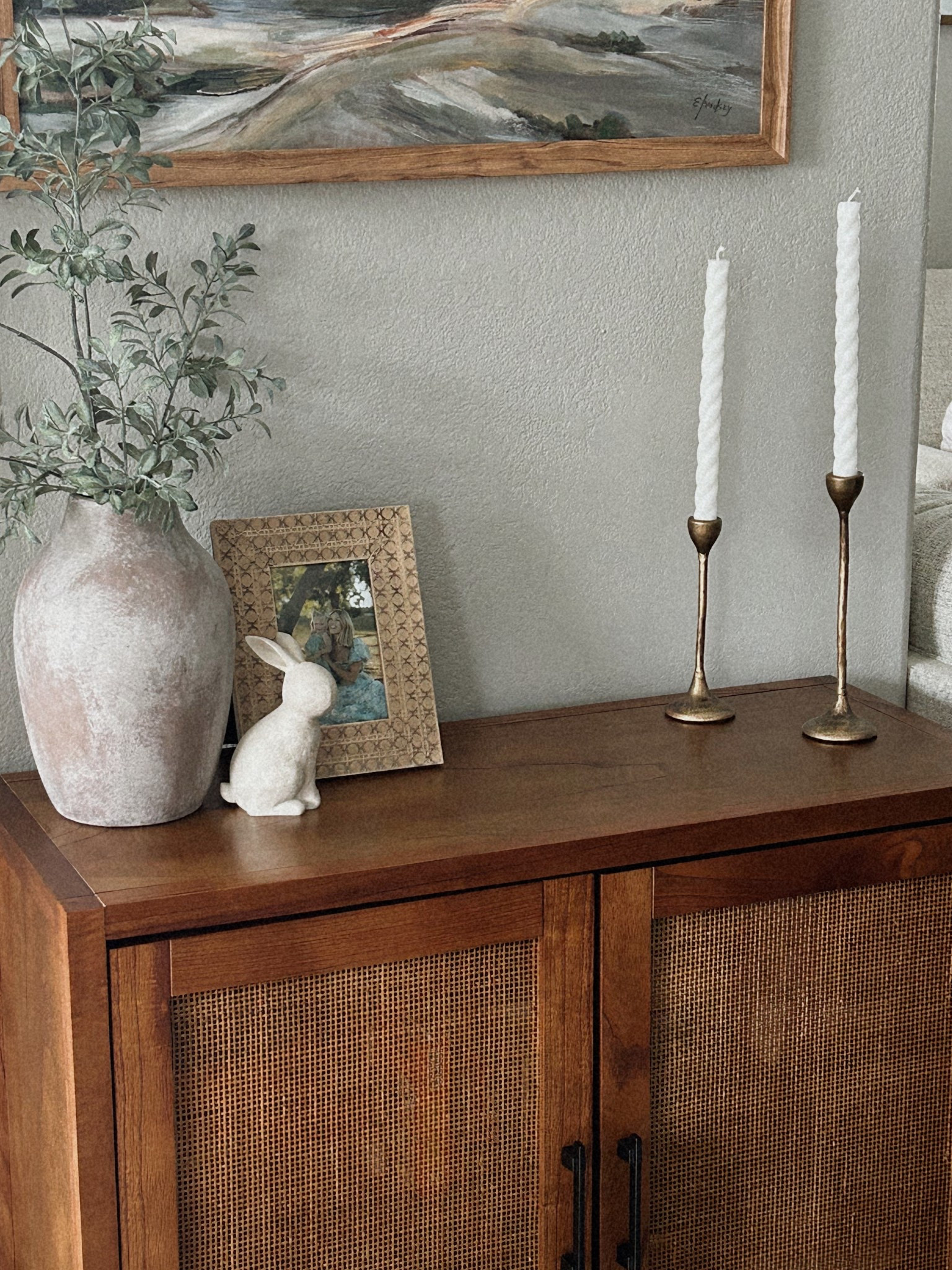 Our new storage cabinet! 10/10. Love the size and storage space 🙌 color: brown 