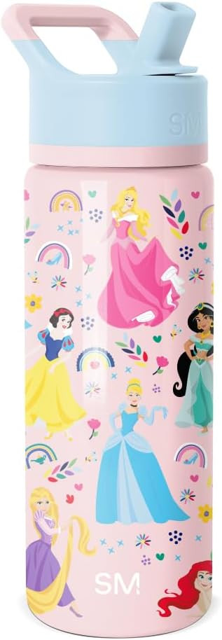 Simple Modern Kids Summit Water Bottle with Straw Lid | Disney Princess 18oz Stainless Steel Cup ... | Amazon (US)