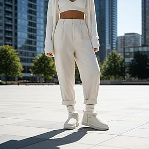 CUSHIONAIRE Hip-3 Genuine Suede Leather Ankle Boots for Women – Pull On Cozy Faux Fur Boots Wom... | Amazon (US)