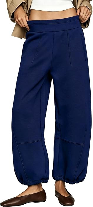 Women Barrel Balloon Pants Lightweight Trousers | Amazon (US)