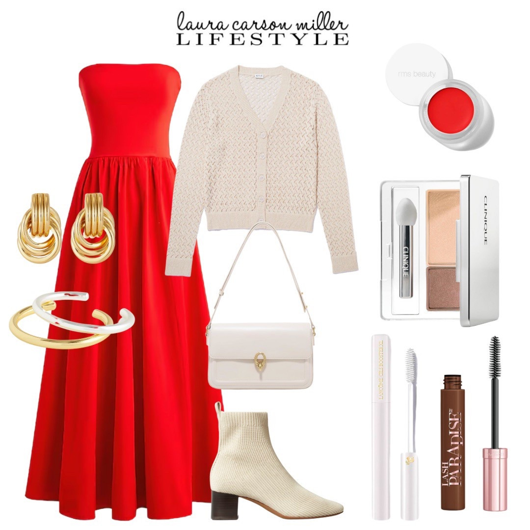 This gorgeous dress is on sale while the cardigan is a great investment piece you’ll wear forever! It’s perfect for those too cold AC situations! Brown mascara is trending for spring! Prime your lashes first and complement them with this subtle shadow duo for a casual chic look! 
Laura carson miller, spring boots, wedding guest dress, sale alert, wedding guest look, spring beauty, spring makeup, eye makeup, brown mascara, lip & cheek duo, what to wear to a wedding, spring fashion, outfit ideas, trending style, trending makeup, red dress, cardigan, Mother’s Day outfit, Mother’s Day gift, gradation dresss

#LTKStyleTip #LTKBeauty #LTKSaleAlert