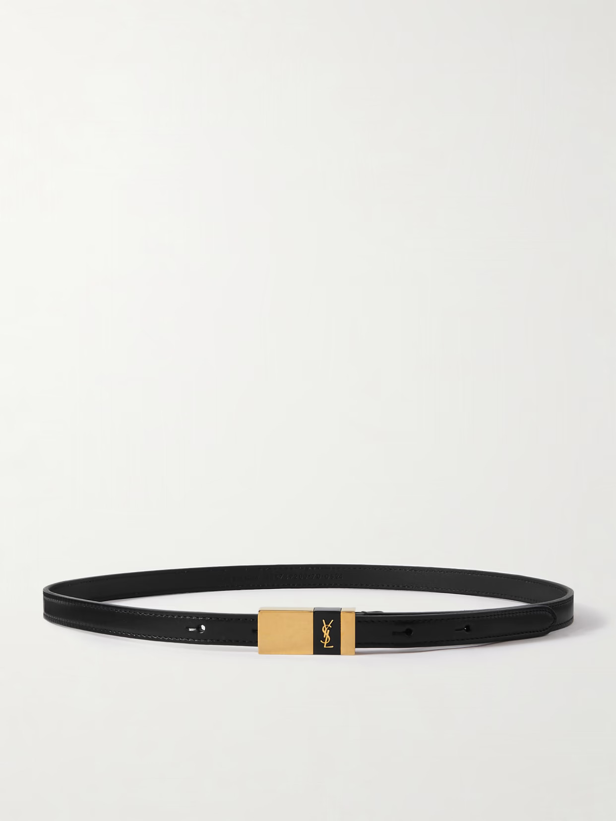 SAINT LAURENT - Cassandre Leather Belt - Black | NET-A-PORTER (UK & EU)