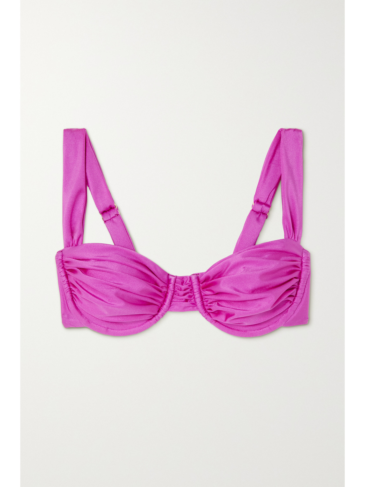 Faithfull The Brand - Sol Ruched Stretch-econyl® Bikini Top - Pink | NET-A-PORTER (US)