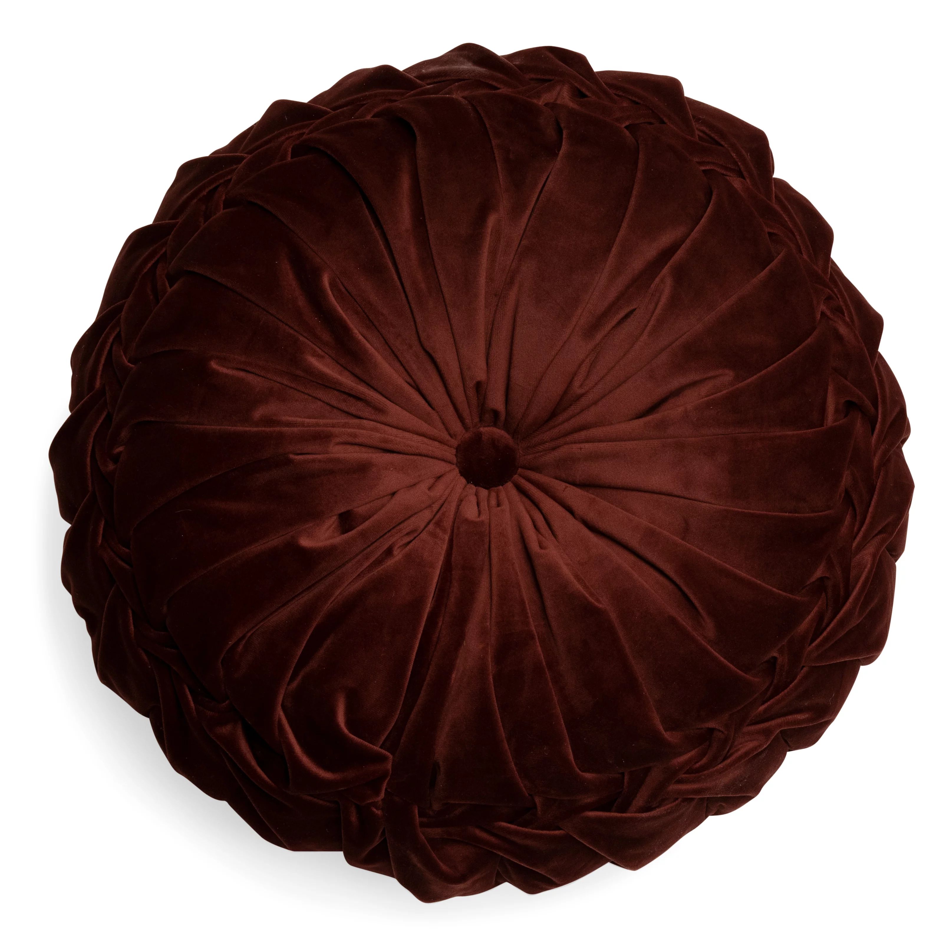 Round Pleated Velvet Decorative Pillow, 16" by Drew Barrymore Flower Home | Walmart (US)