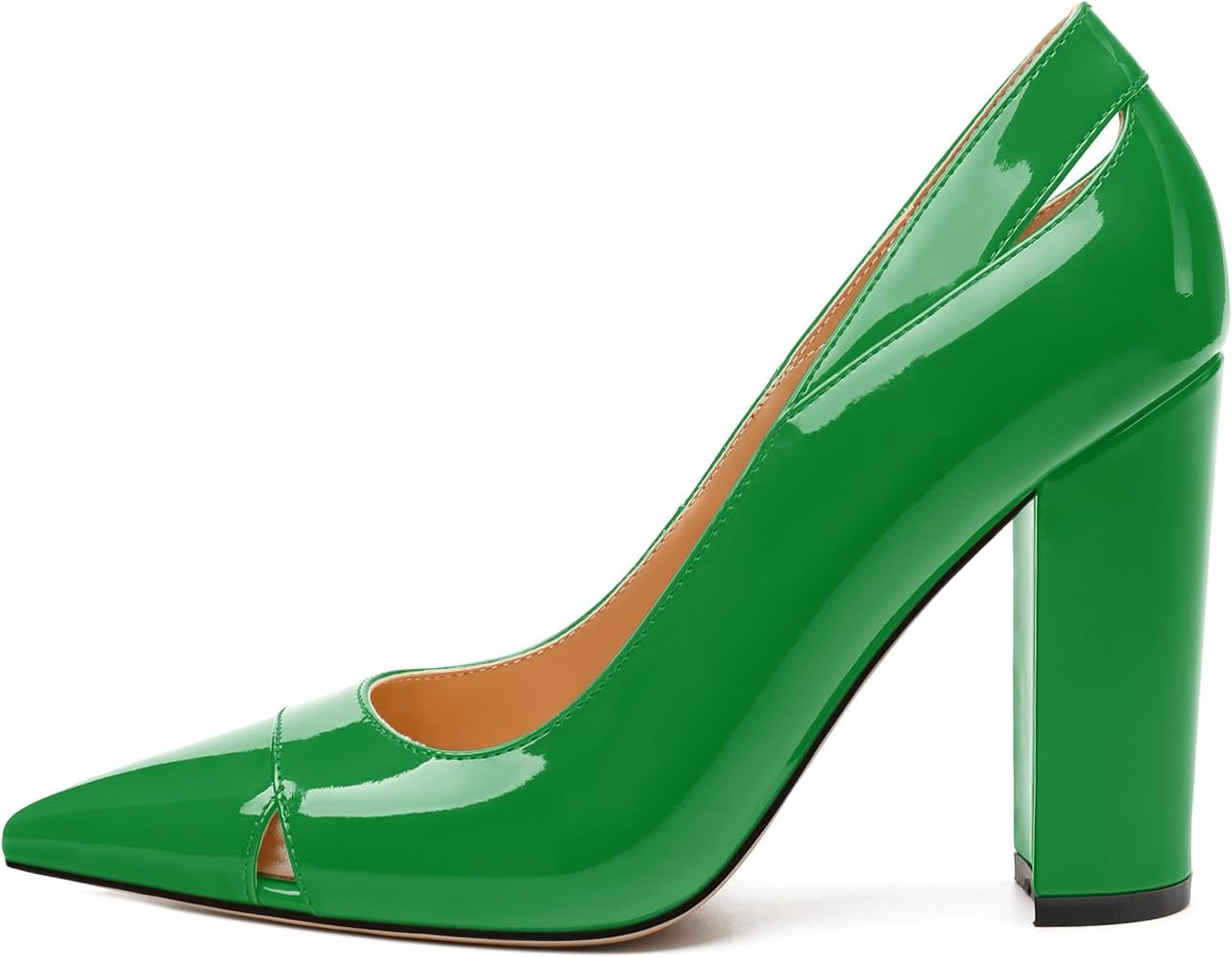 Women's Pumps, Pointed Toe High Heels Shoes for Women, Fashion Classic Pointed Toe High Chunky He... | Amazon (US)
