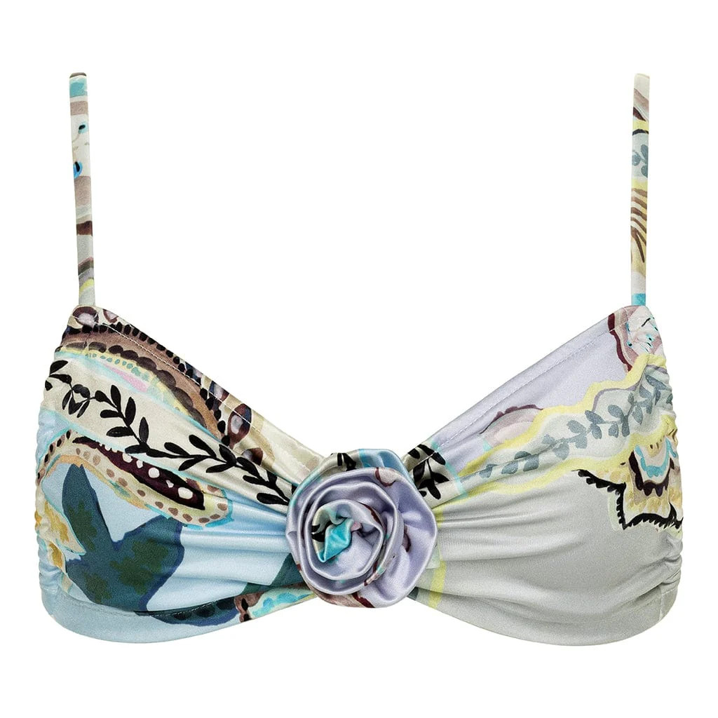 St. Barths Floral Devin Rosa Bikini Top | Montce