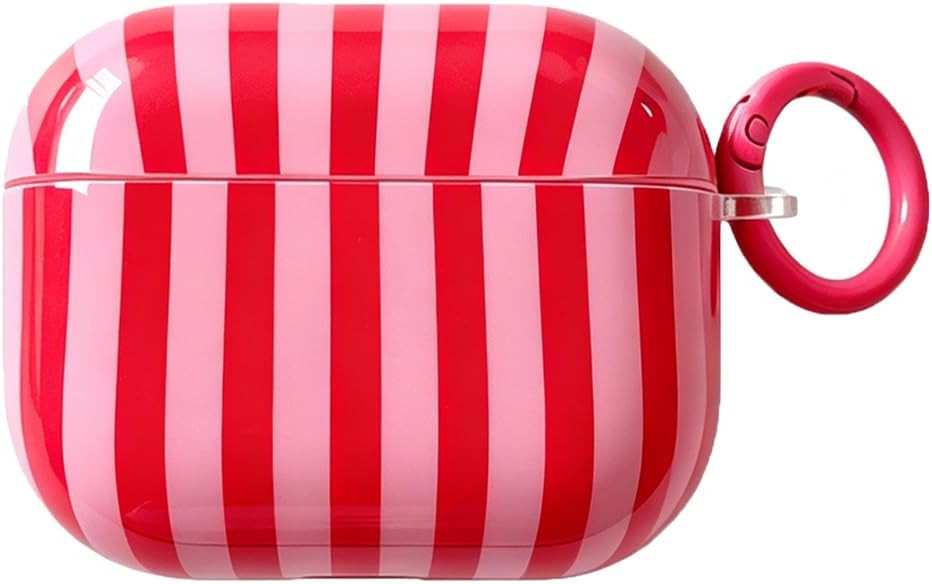 Red Striped Case for AirPods Pro 2/1, Soft TPU Shockproof with Keychain | Amazon (US)