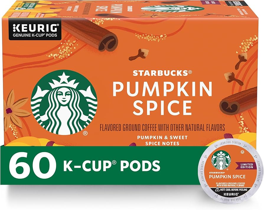 Starbucks K-Cup Coffee Pods, Pumpkin Spice Naturally Flavored Coffee for Keurig Brewers, 100% Ara... | Amazon (US)