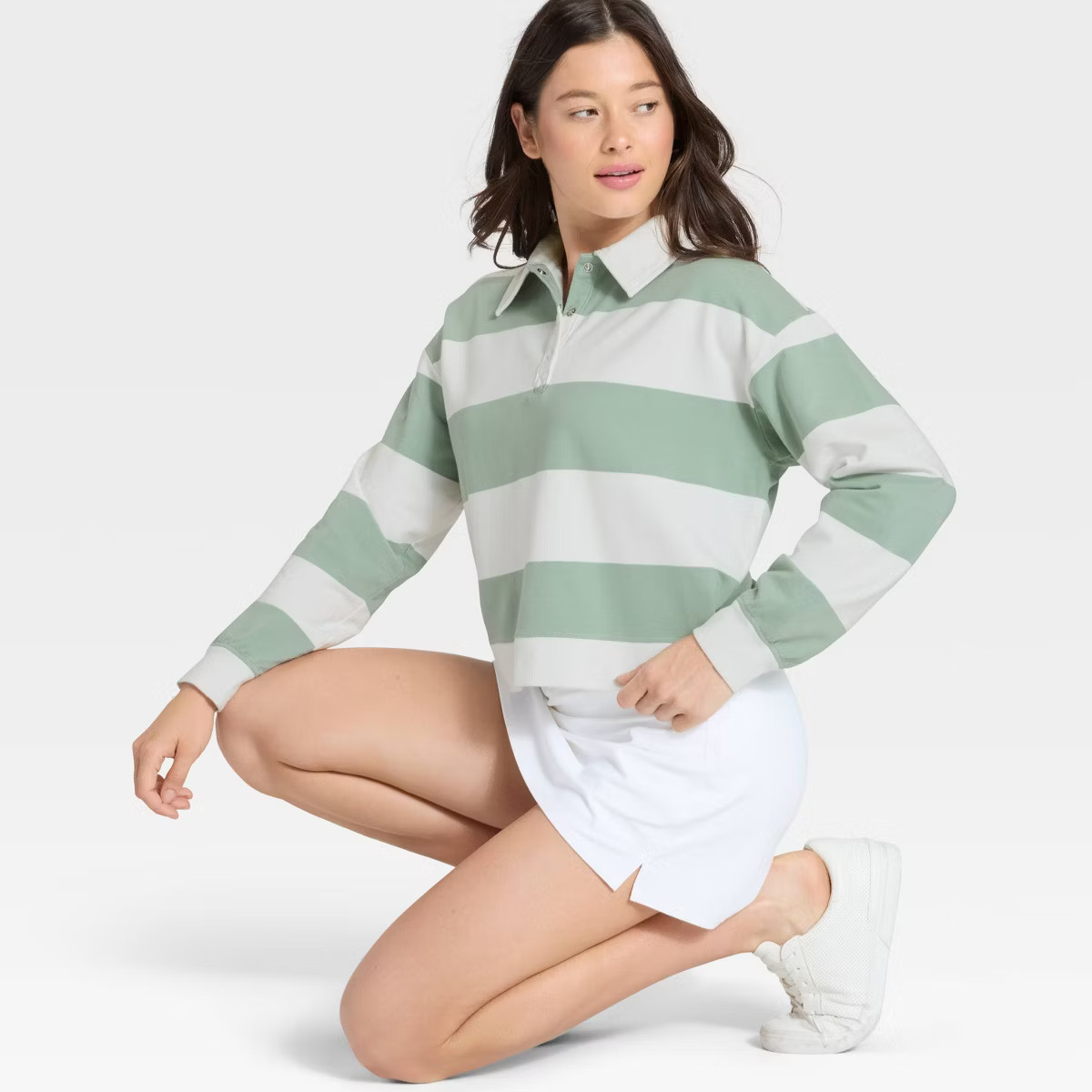 Women's Modal French Terry Polo Sweatshirt - All In Motion™ | Target
