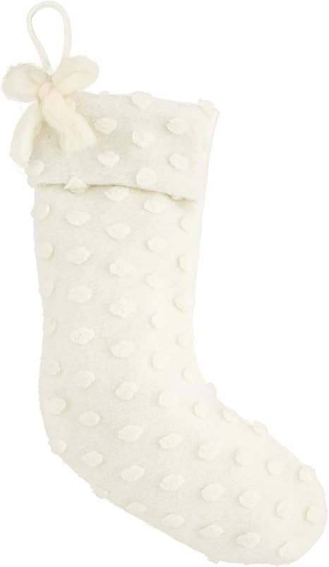 Mud Pie White Dot Christmas Stocking, 19" x 11.5", 19" x 11 1/2" | Amazon (US)