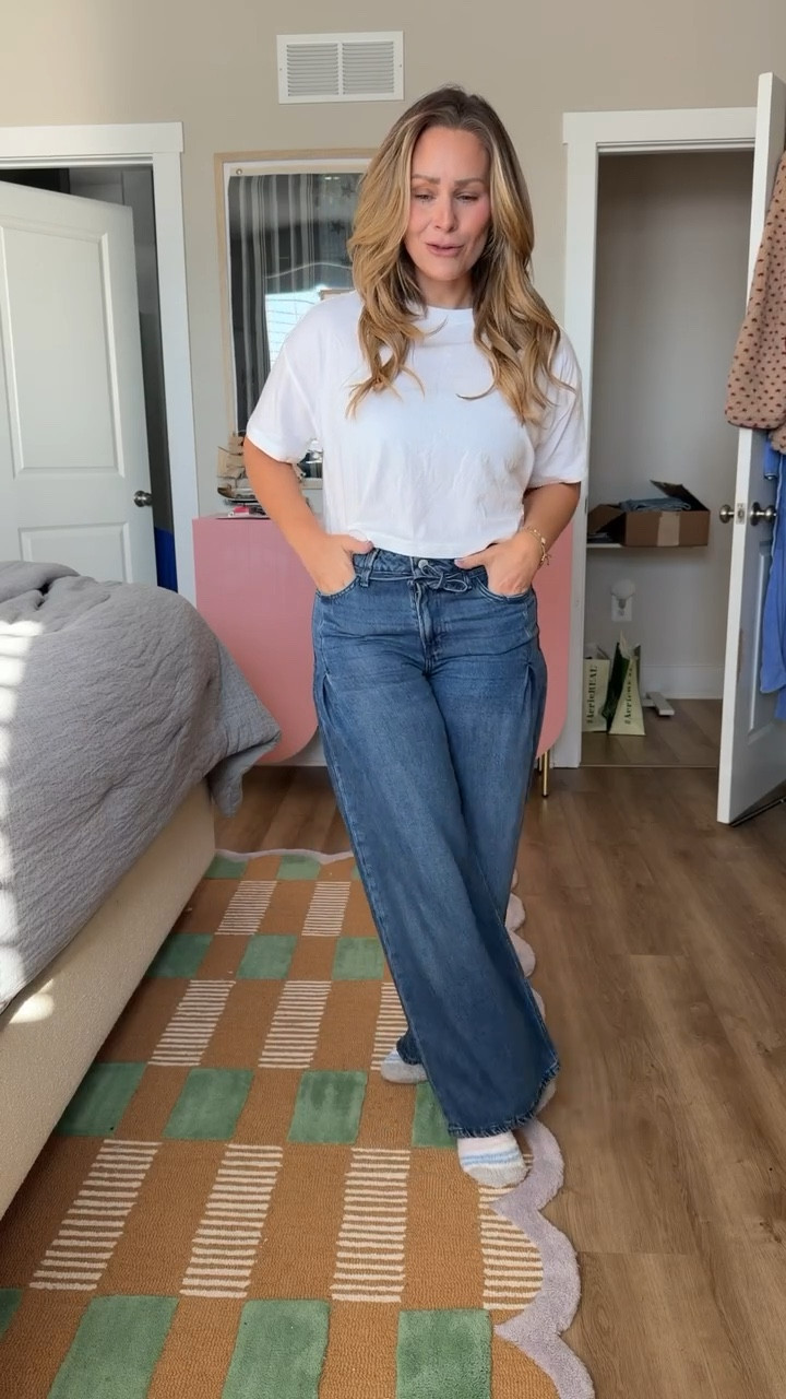 Saw them on her at school pickup, asked where they were from, ordered that night. They’re comfortable, flattering, and actually easy to style for everyday mom life.  If you’ve been looking for that pair of jeans — these are it. 

#LTKootd #LTKOver40 #LTKPetite