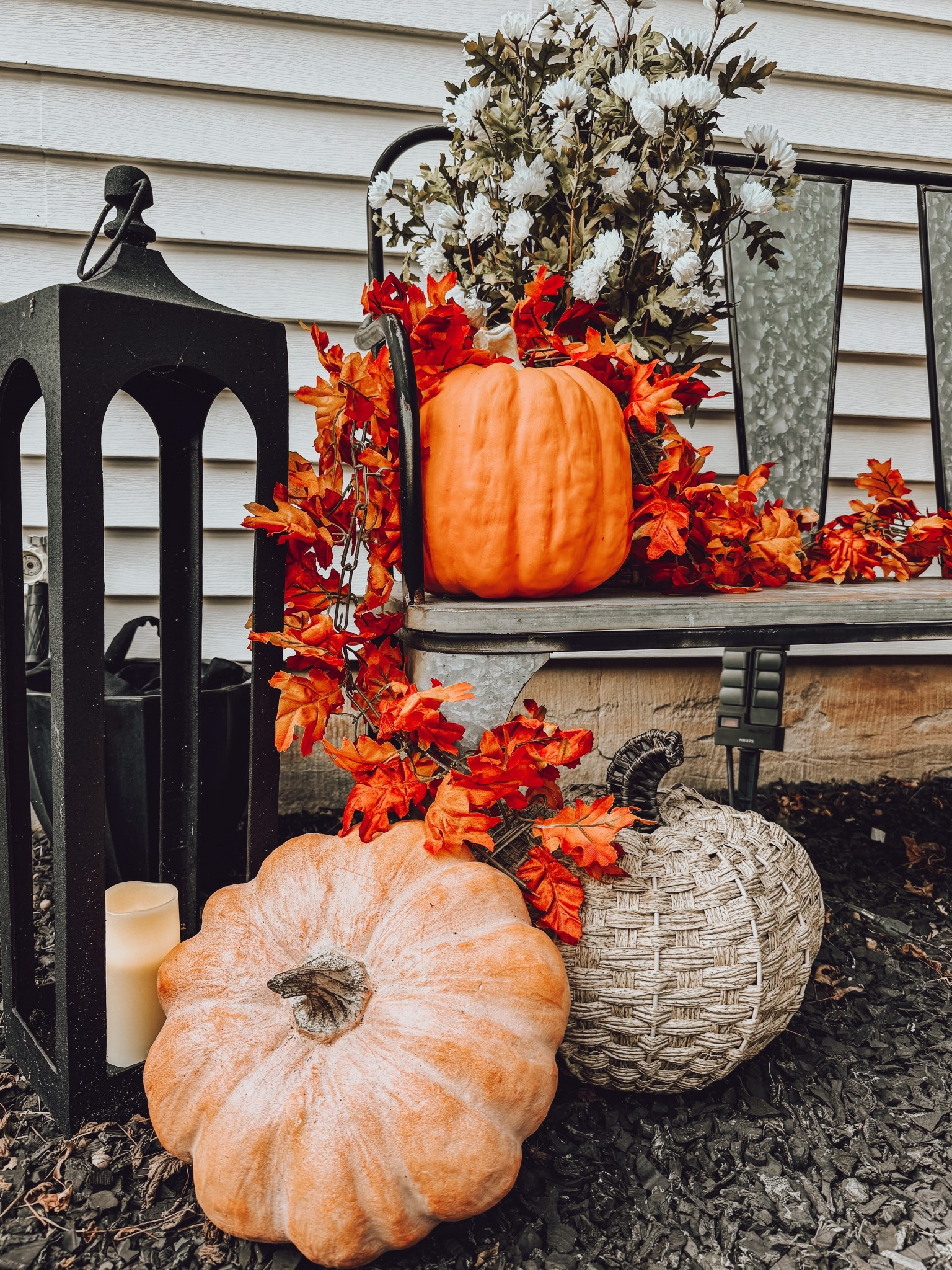 The pumpkins are out in full force in my 2025 Fall Front Porch Decor! I’ve been experimenting with realistic faux Fall florals, mixing materials through pumpkin accents, and laying lighting through lanterns and wovens - all to create a cozy Fall ambience for my front step! Shop my favorite Fall porch decor finds here 🍂🌻

#LTKSeasonal #LTKFindsUnder50 #LTKHome