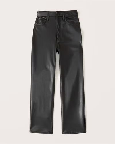 Vegan Leather Ankle Straight Pants | Abercrombie & Fitch (US)