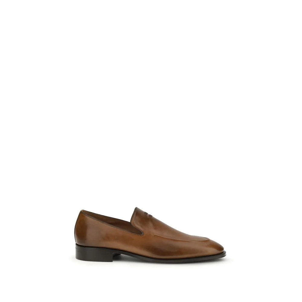 Miu Miu Brown Calf Leather Bos Taurus Slip-On Loafers | VAZLUXE