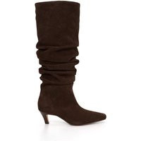 Dune London Women's Suede Slouchy Kitten Heel Knee High Boots - 6 - Brown, Brown | Marks & Spencer (UK)