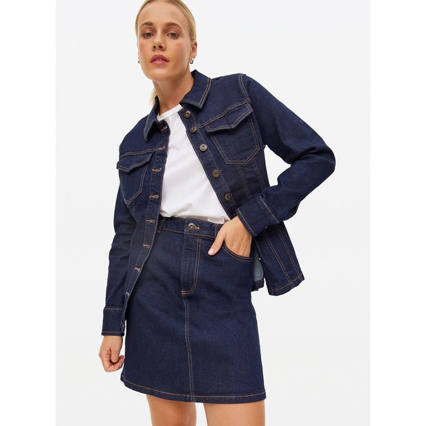 Dark Rinse Co-ord Mini Denim Skirt 14 | Tu Clothing