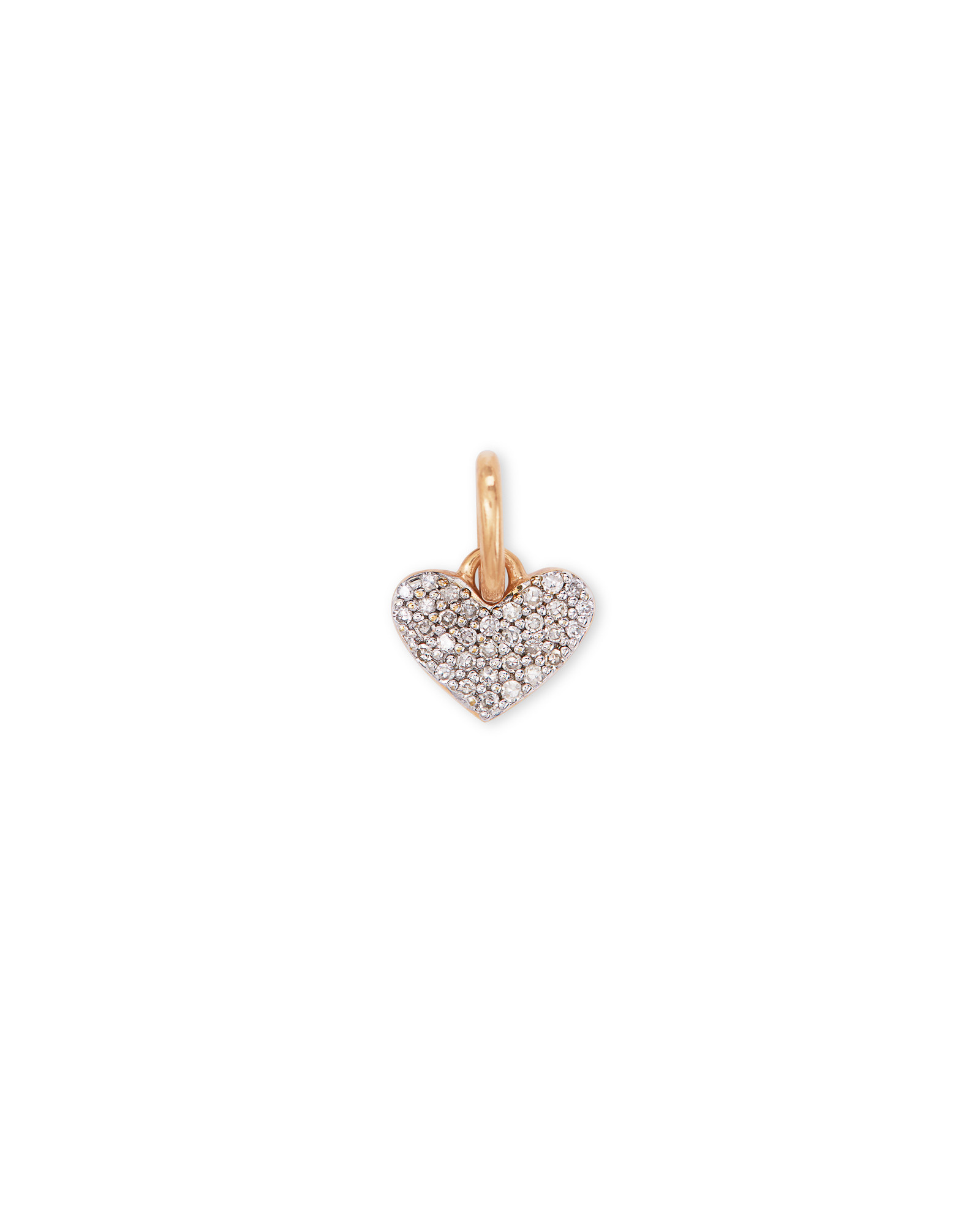 Ari 18k Rose Gold Vermeil Pave Heart Charm in White Diamond | Kendra Scott