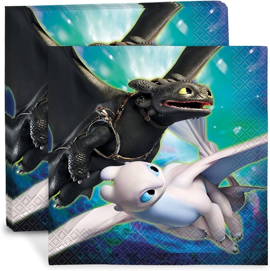 How To Train Your Dragon 3 Luncheon Napkins - 6.5" x 6.5", 16 Pcs | Amazon (US)