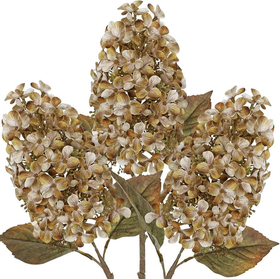 3PCS Light Brown Cone Hydrangeas Artificial Flowers Fake Fall Flower | Amazon (CA)