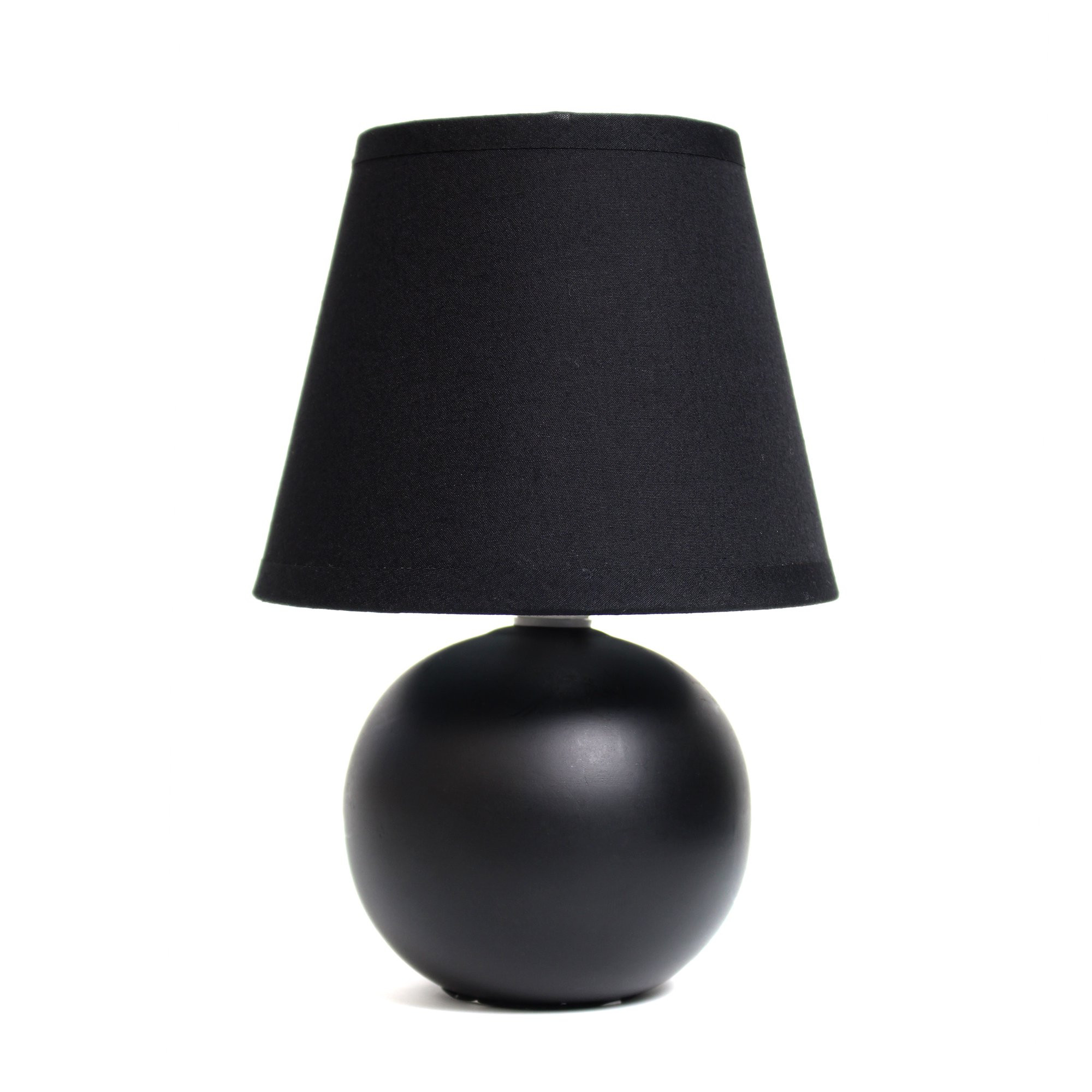 Simple Designs Mini Ceramic Globe Table Lamp, Black | Walmart (US)