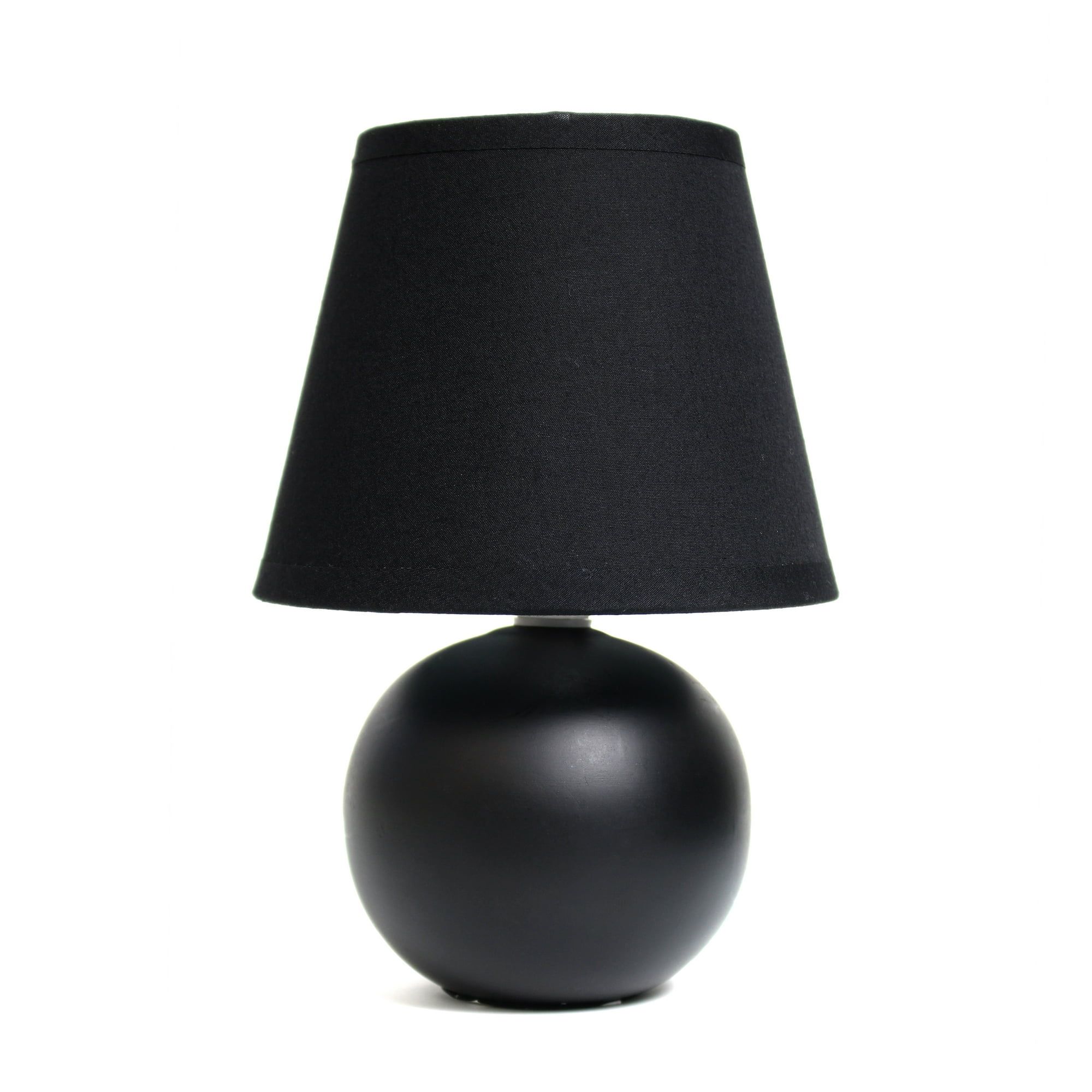 Simple Designs Mini Ceramic Globe Table Lamp, Black | Walmart (US)