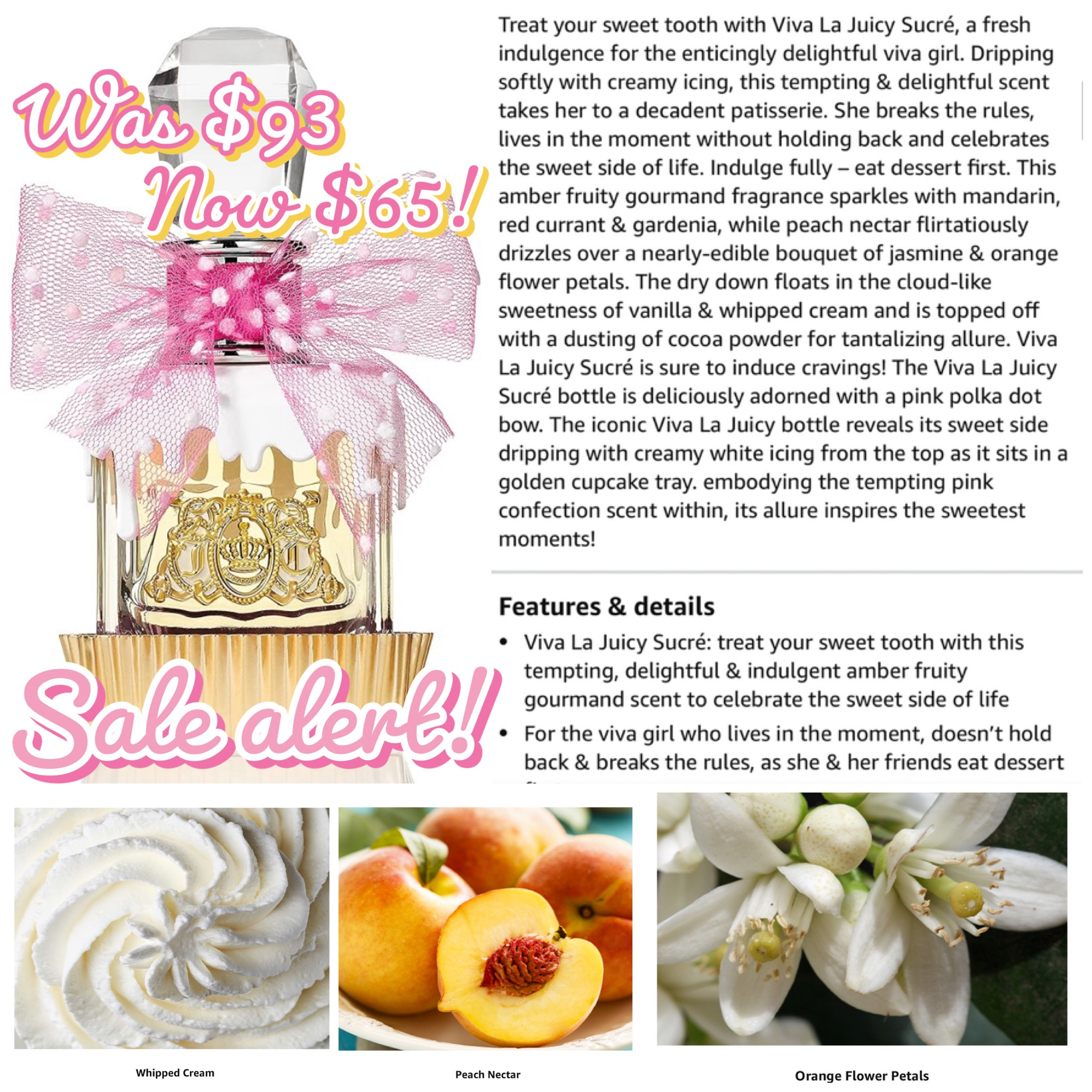 This juicy sweet peach is on sale! Viva la juicy sucre is for the girlies who need a good spring gourmand fragrance ! Pick it up now while she’s on sale ! #perfume #springperfume

#LTKFindsUnder100 #LTKSaleAlert #LTKBeauty