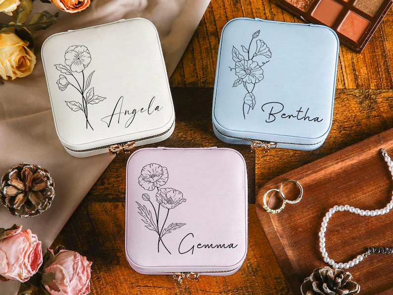 Personalized Jewelry Box With Name,custom Bridesmaid Jewelry Box,wedding Bridal Party Jewelry Box... | Etsy (US)