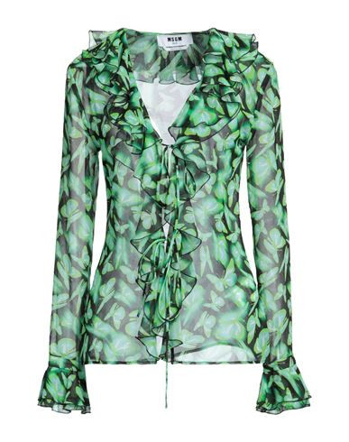 Msgm Woman Shirt Green Size 2 Polyester | YOOX (US)