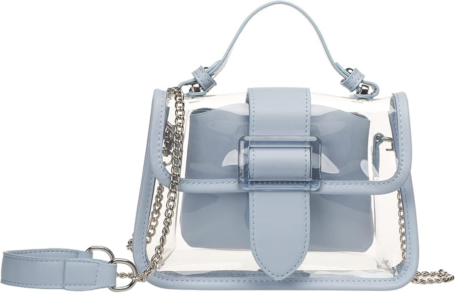 Clear Shoulder Bag Purse 2 in 1 Transparent Crossbody Bag Jelly Handbag | Amazon (US)