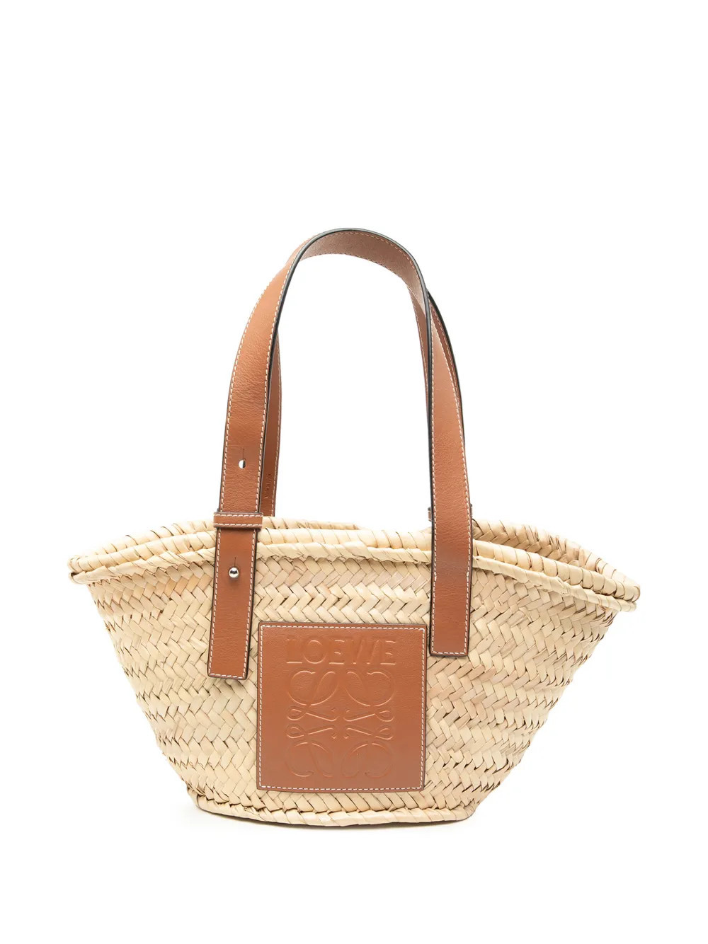 Loewe Pre-Owned 2019 Small Raffia Anagram Basket tote bag - Brown | Farfetch Global