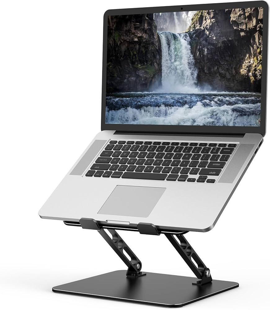 Adjustable Laptop Stand for Desk, Metal Foldable Laptop Riser, Portable Laptop Holder Mount, Vent... | Amazon (US)