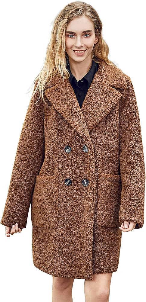 Brown Long Teddy Coat  | Amazon (US)
