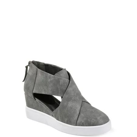 Brinley Co. Womens Athleisure D'orsays Criss-cross Sneaker Wedges | Walmart (US)